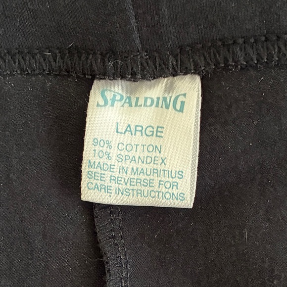 Spalding Stretch Cotton Bike Shorts Black Size Large - Picture 4 of 6